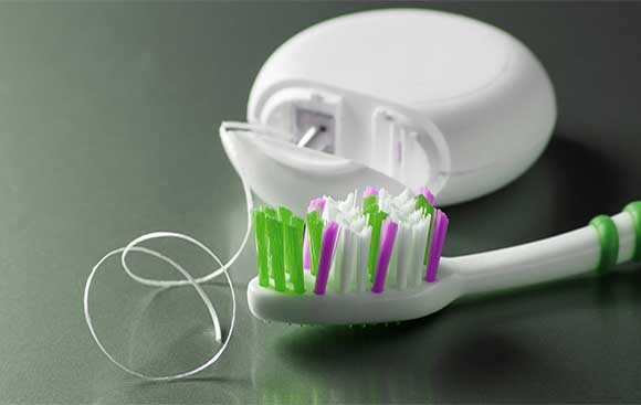 brushing and flossing